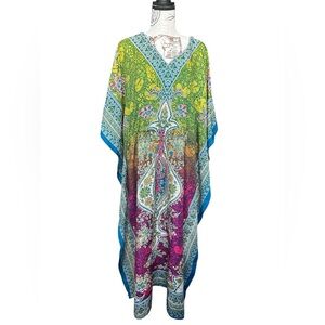 Lustre Kaftan Maxi Dress in vibrant colors FREE SIZE made in India
